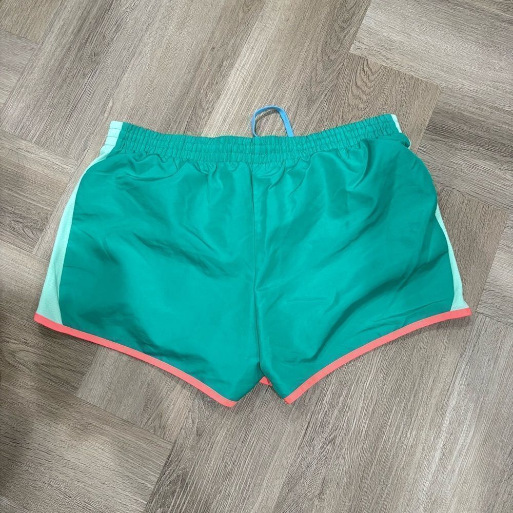 Danskin Women's Athletic Running Shorts Teal Coral Large - Picture 6 of 6